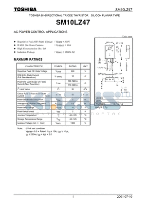 SM10LZ47 datasheet - AC POWER CONTROL APPLICATIONS
