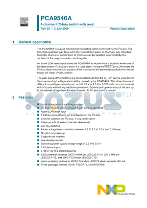 PCA9546AD datasheet - 4-channel I2C-bus switch with reset