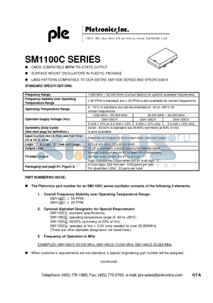 SM1100CY datasheet - CMOS COMPATIBLE WITH TRI-STATE OUTPUT