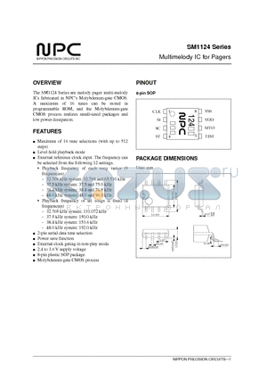 SM1124 datasheet - Multimelody IC for Pagers
