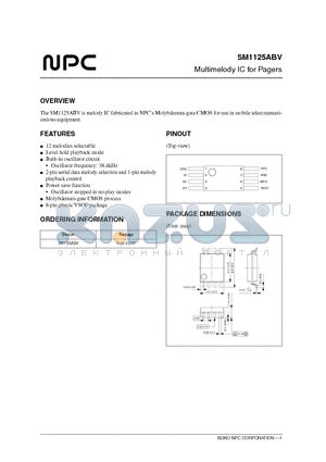 SM1125ABV datasheet - Multimelody IC for Pagers