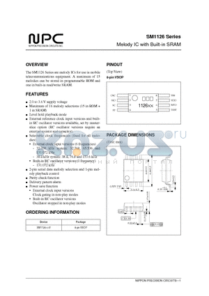 SM1126 datasheet - Melody IC with Built-in SRAM