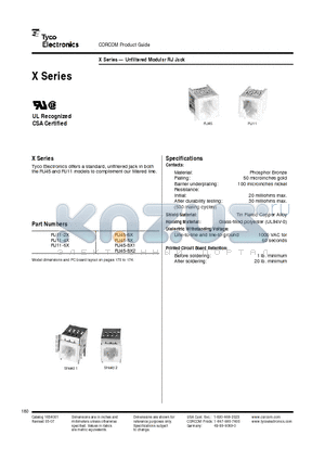 RJ45-6X datasheet - X Series-Unfiltered Modular RJ Jack