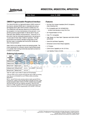 MS82C55A_06 datasheet - CMOS Programmable Peripheral Interface