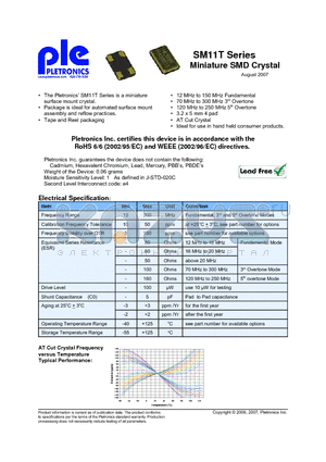 SM11TCE-18 datasheet - SM11T Series Miniature SMD Crystal