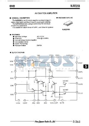 NJM2298 datasheet - AV SWITCH AMPLIFIER