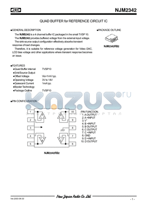 NJM2342 datasheet - QUAD BUFFER for REFERENCE CIRCUIT IC