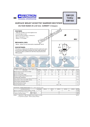 SM120 datasheet - SURFACE MOUNT SCHOTTKY BARRIER RECTIFIER VOLTAGE RANGE 20 to 60 Volts CURRENT 1.0 Ampere