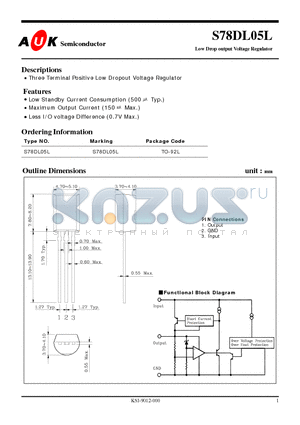 S78DL05L datasheet - Low Drop output Voltage Regulator