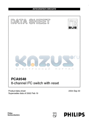 PCA9548 datasheet - 8-channel I2C switch with reset