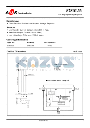 S78DL33 datasheet - Low Drop output Voltage Regulator