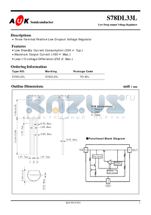 S78DL33L datasheet - Low Drop output Voltage Regulator