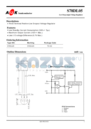 S78DL05 datasheet - Low Drop output Voltage Regulator