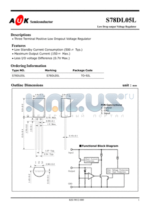 S78DL05L datasheet - Low Drop output Voltage Regulator