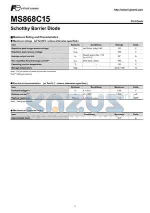 MS868C15 datasheet - Schottky Barrier Diode