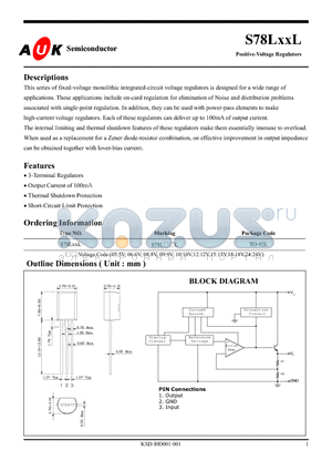 S78L05L datasheet - Positive-Voltage Regulators