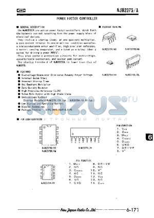 NJM2375AL datasheet - POWER FACTOR CONTROLLER