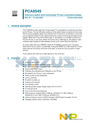 PCA9549BS datasheet - Octal bus switch with individually I2C-bus controlled enables