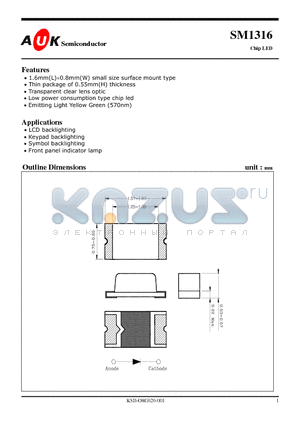 SM1316 datasheet - Chip LED