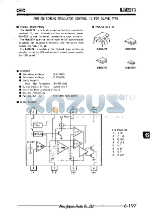 NJM2379E datasheet - PWM SWITCHING REGULATOR CONTROL IC FOR SLAVE TYPE