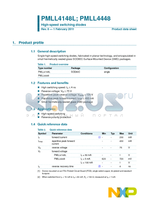 PMLL4148L_11 datasheet - High-speed switching diodes