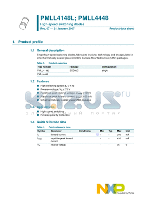 PMLL4448 datasheet - High-speed switching diodes