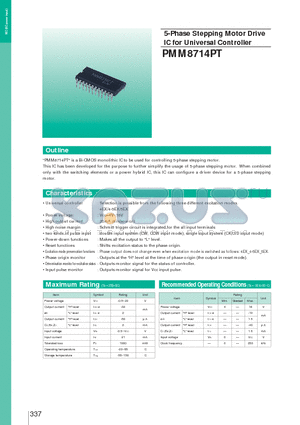 PMM8714PT datasheet - 5-Phase Stepping Motor Drive IC for Universal Controller