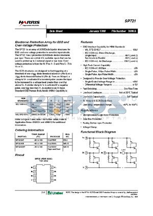 SP721AB datasheet - ELECTRONIC PROTECTION ARRAY FOR ESD AND OVER-VOLTAGE PROTECTION