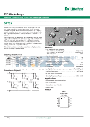 SP723AB datasheet - TVS Diode Arrays - Electronic Protection Array for ESD and Overvoltage Protection