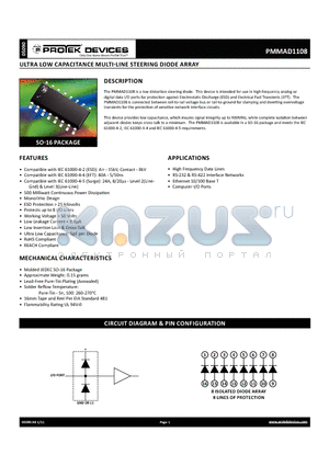 PMMAD1108 datasheet - ultra low capacitance multi-line steering diode array