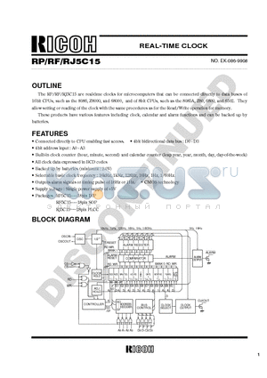 RJ5C15 datasheet - REAL-TIME CLOCK