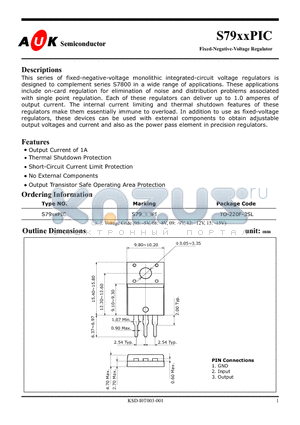 S7915PIC datasheet - Fixed-Negative-Voltage Regulator