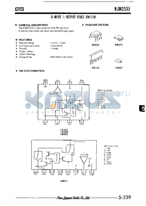 NJM2535M datasheet - 3-INPUT 1-OUTPUT VIDEO SWITCH