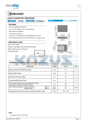 SVM1045V_00001 datasheet - LOW VF SCHOTTKY RECTIFIER