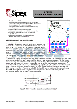 SP7615EB datasheet - Evaluation Board Manual