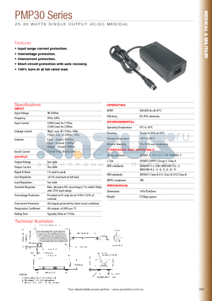 PMP30 datasheet - 25 - 30 WATTS SINGLE OUTPUT AC/DC MEDICAL