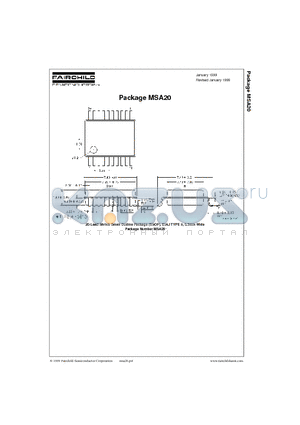 MSA20 datasheet - 20-Lead Shrink Small Outline Package (SSOP), EIAJ TYPE II, 5.3mm Wide Package Number MSA20