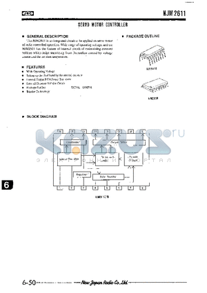 NJM2611M datasheet - SERVO MOTOR CONTROLLER