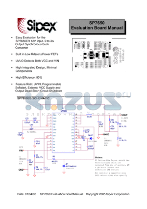 SP7650_05 datasheet - Evaluation Board Manual