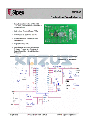 SP7651ER datasheet - Evaluation Board Manual