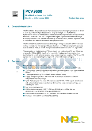 PCA9600 datasheet - Dual bidirectional bus buffer