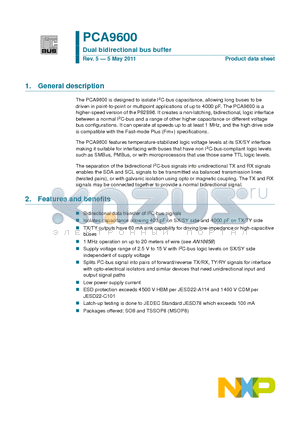 PCA9600 datasheet - Dual bidirectional bus buffer