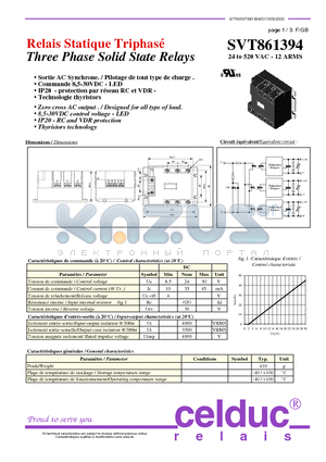 SVT861394 datasheet - Three Phase Solid State Relays