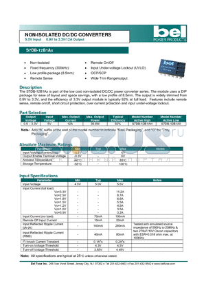 S7DB-12B1A0 datasheet - NON-ISOLATED DC/DC CONVERTERS