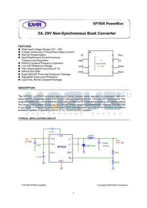 SP7656EN2-L/TR datasheet - 3A, 29V Non-Synchronous Buck Converter