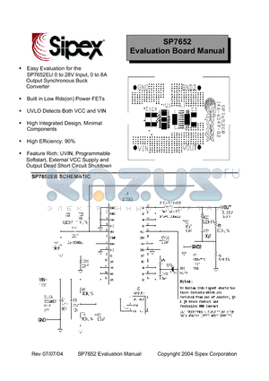 SP7652EU datasheet - Evaluation Board Manual