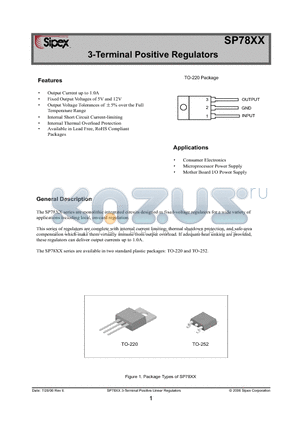 SP7805V2-L datasheet - 3-Terminal Positive Regulators