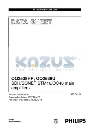 OQ2538HP datasheet - SDH/SONET STM16/OC48 main amplifiers