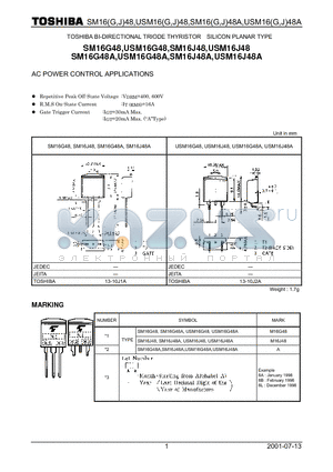 SM16J48 datasheet - AC POWER CONTROL APPLICATIONS