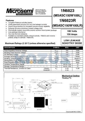 MSASC150W100L datasheet - LOW LEAKAGE SCHOTTKY DIODE
